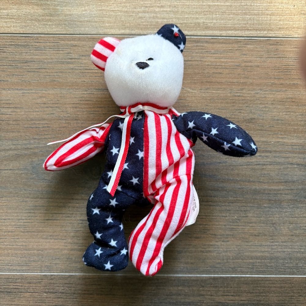 Vintage (1999) McDonald’s Teenie Beanie Babies “Spangle” the Bear w/o Tag 6”